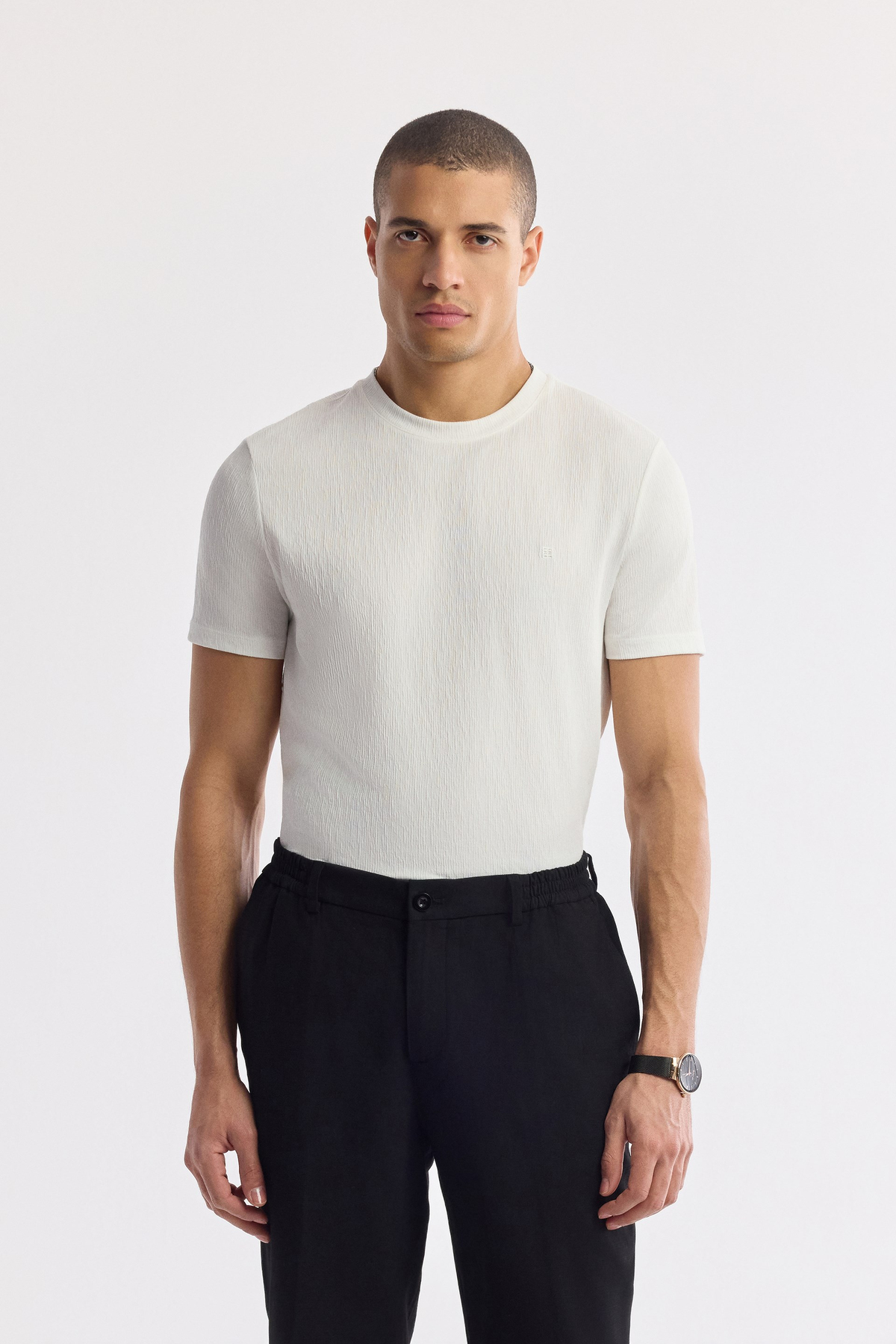 Black Soft Touch Elastic Waist Pants with Side Pockets