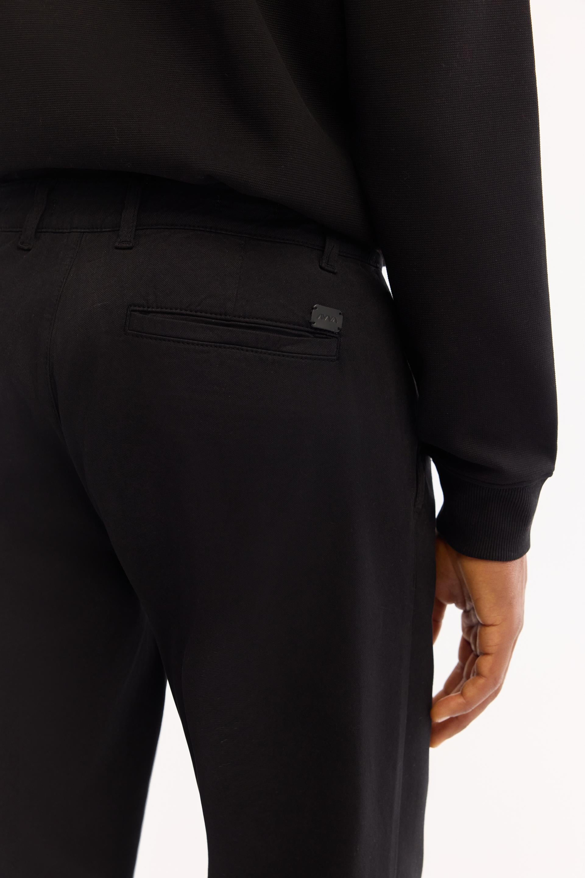 Siyah Yumuşak Tuşeli Comfort Slim Fit Chino Pantolon