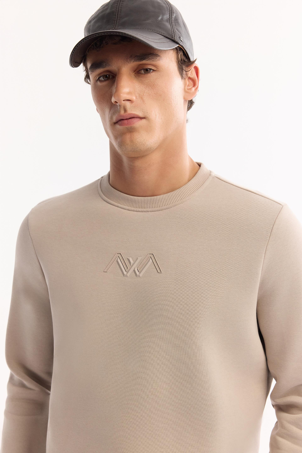 Taş Bisiklet Yaka İçi 3 İplik Şardonlu Sweatshirt