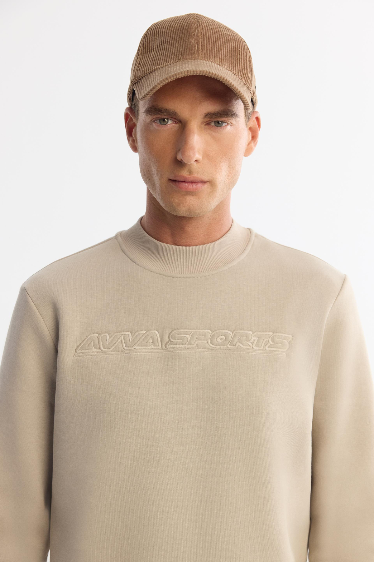 Taş Bisiklet Yaka Pamuklu Baskılı Sweatshirt