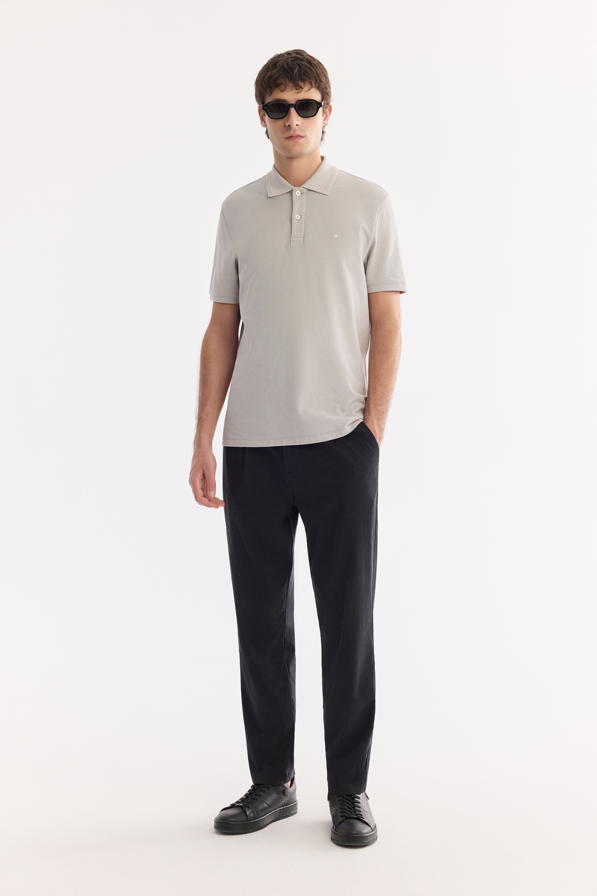Taş Kıvrılmaz Polo Yaka %100 Pamuk Basic T-Shirt