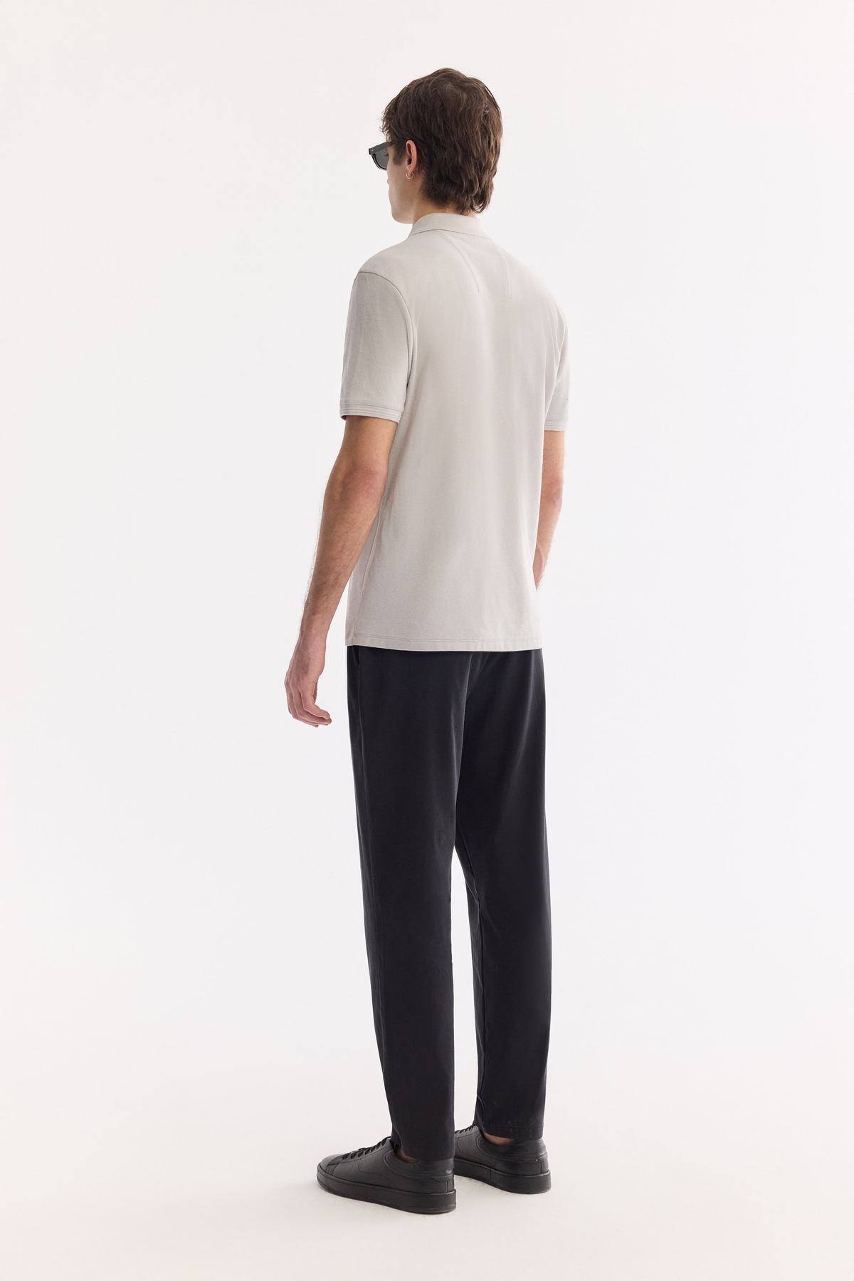 Taş Kıvrılmaz Polo Yaka %100 Pamuk Basic T-Shirt