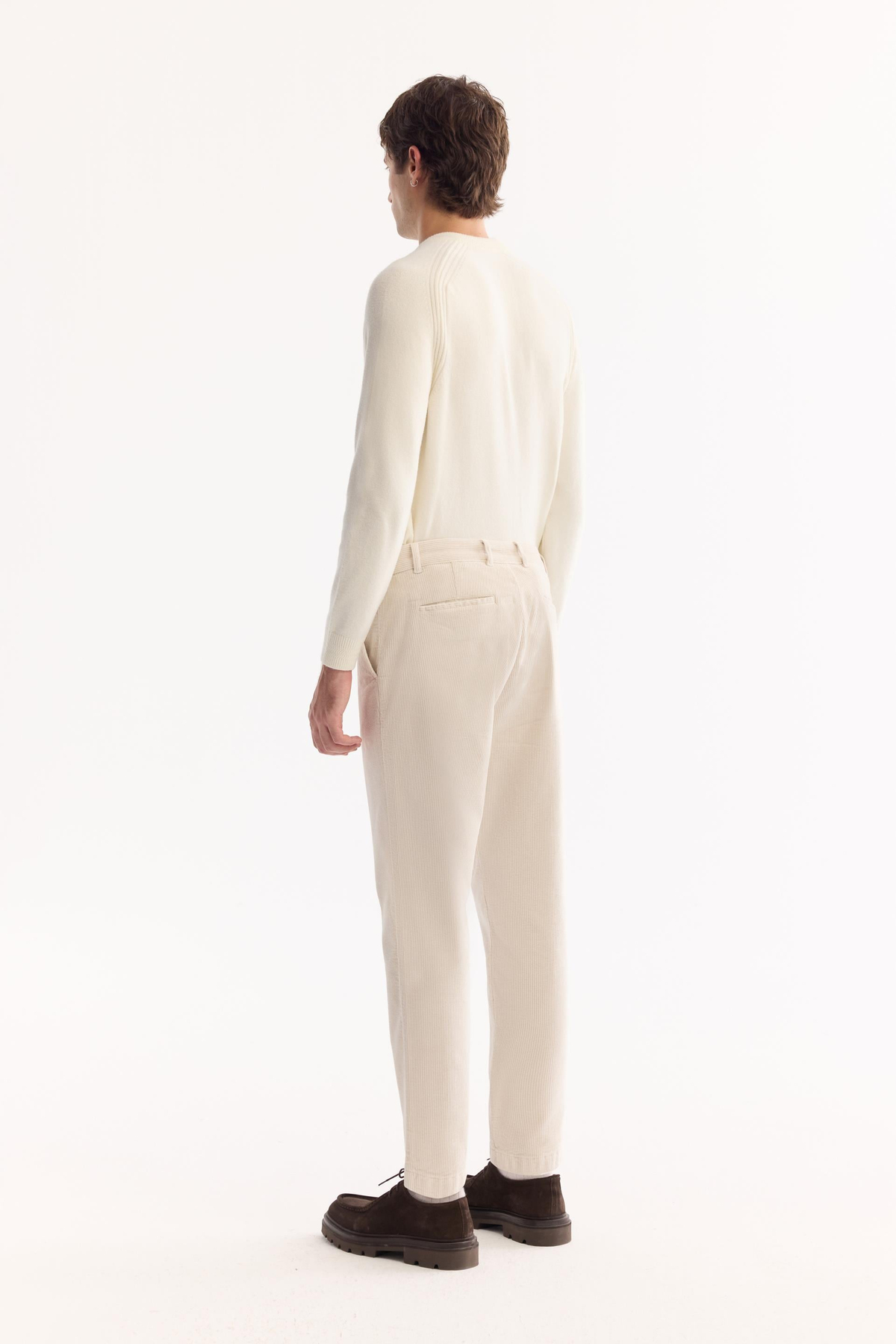 Taş Klasik Bel Kalın Fitilli Kadife Chino Garni Detaylı Relaxed Fit Pantolon