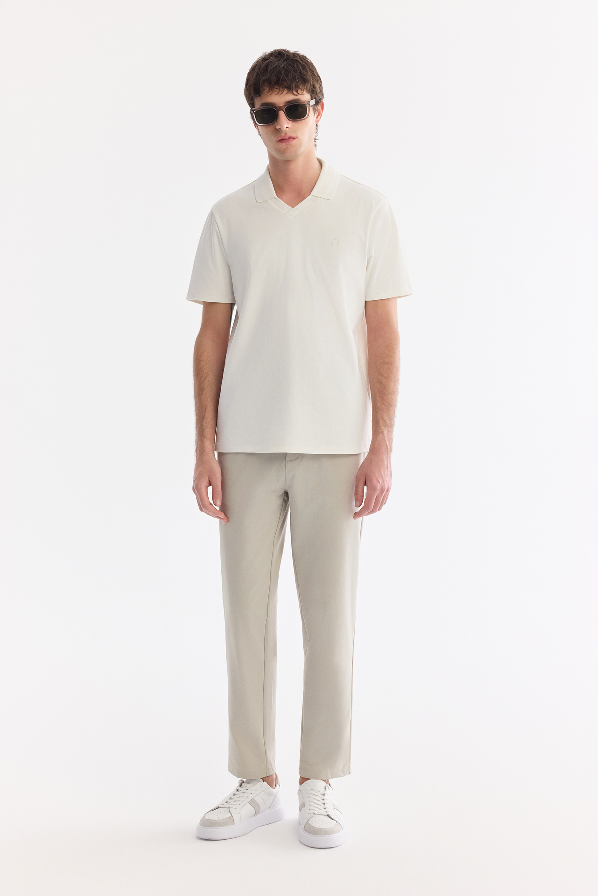 Taş Yanı Lastikli Teknik Kumaş Nora Slim Fit Pantolon