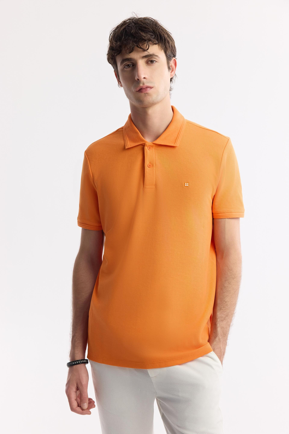 Orange Cotton Polo Shirt