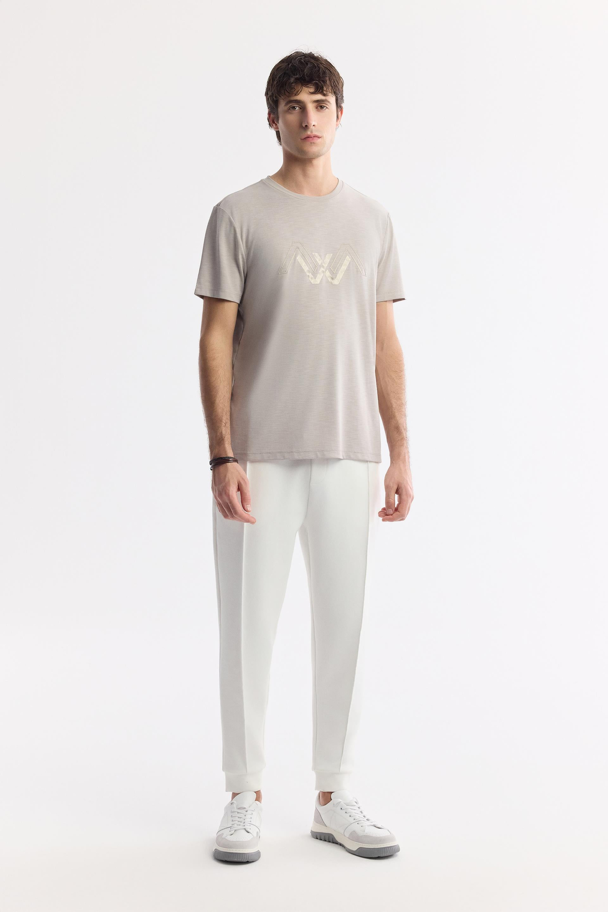 Vizon Bisiklet Yaka Baskılı Shoft Touch Flamlı T-Shirt
