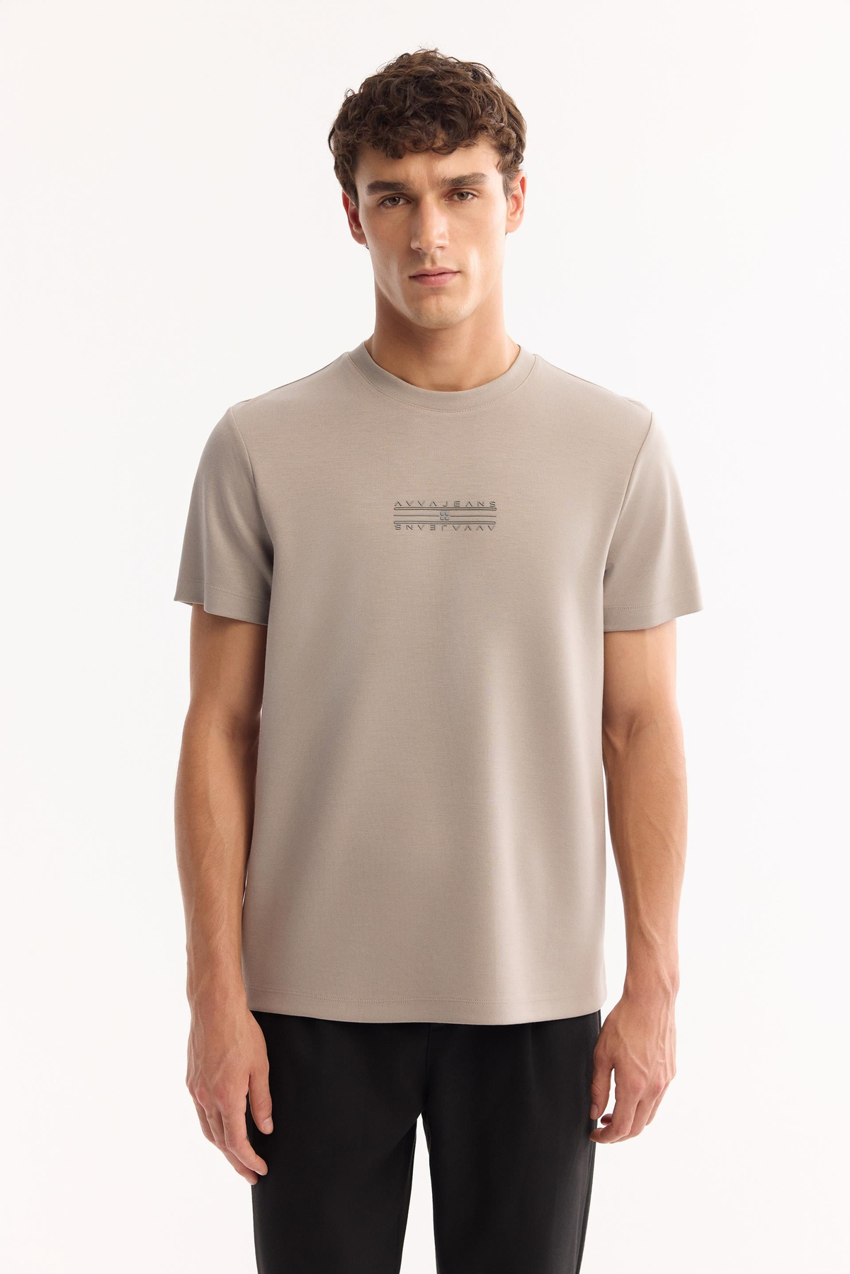 Vizon Bisiklet Yaka Enjeksiyon Baskılı İnterlok T-Shirt