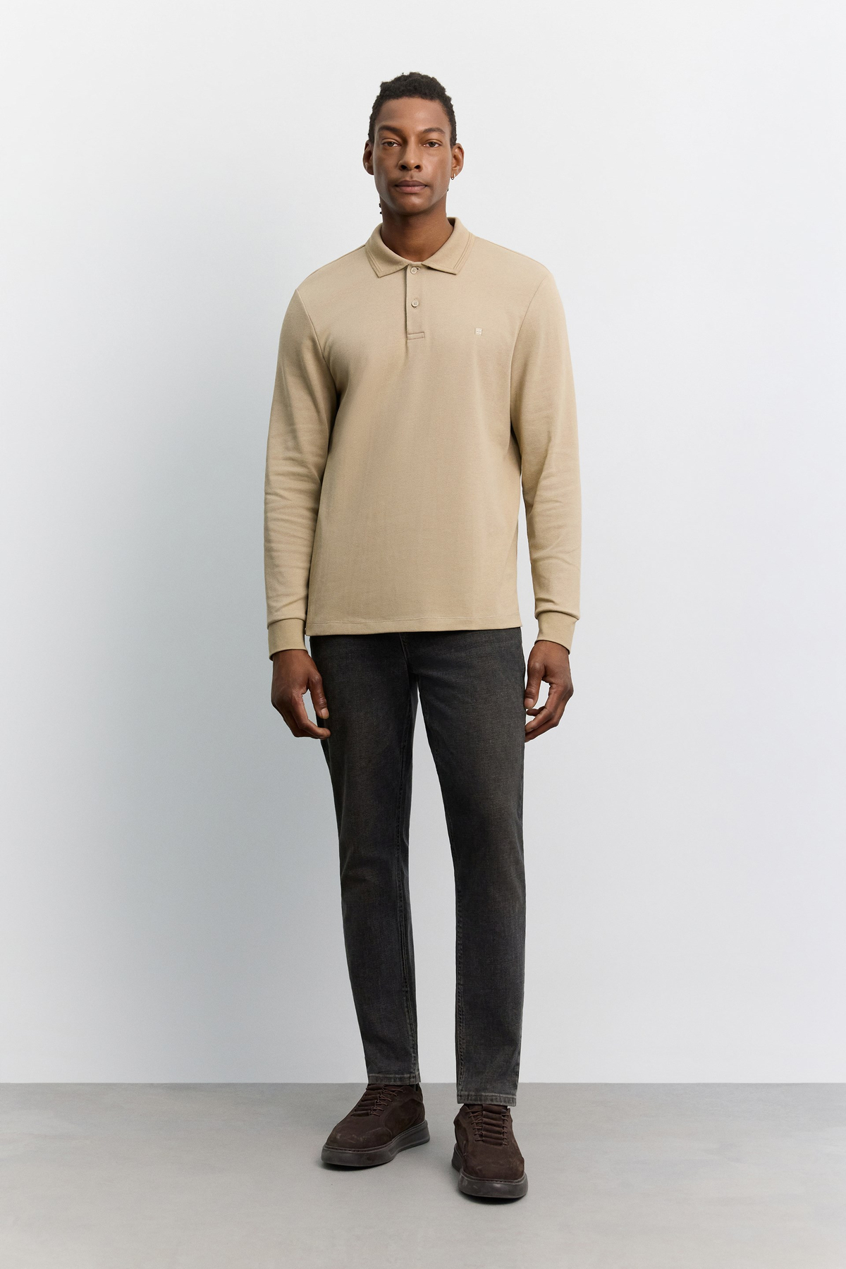 Mink Long Sleeve Polo Shirt