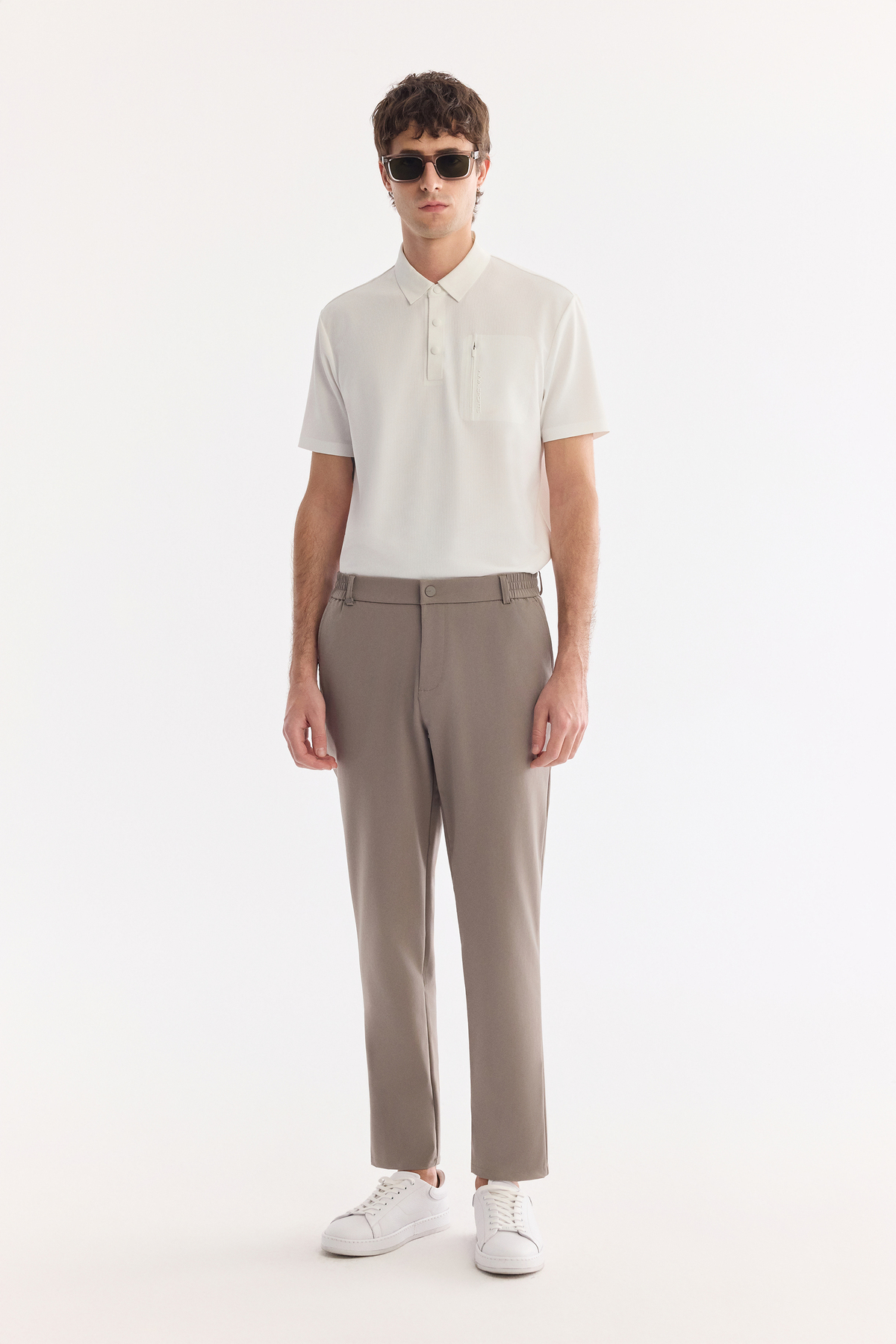 Vizon Yanı Lastikli Teknik Kumaş Nora Slim Fit Pantolon