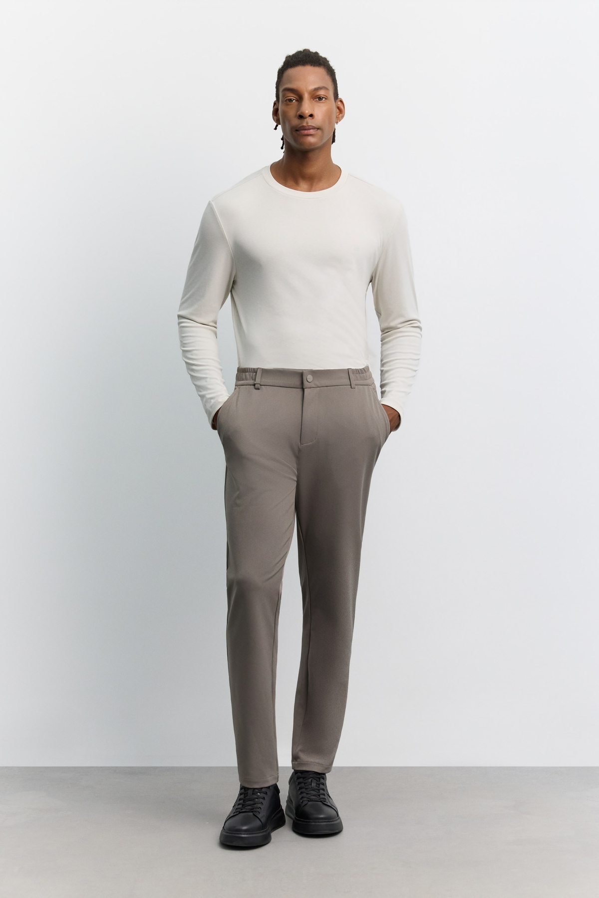 Vizon Yanı Lastikli Teknik Slim Fit Pantolon