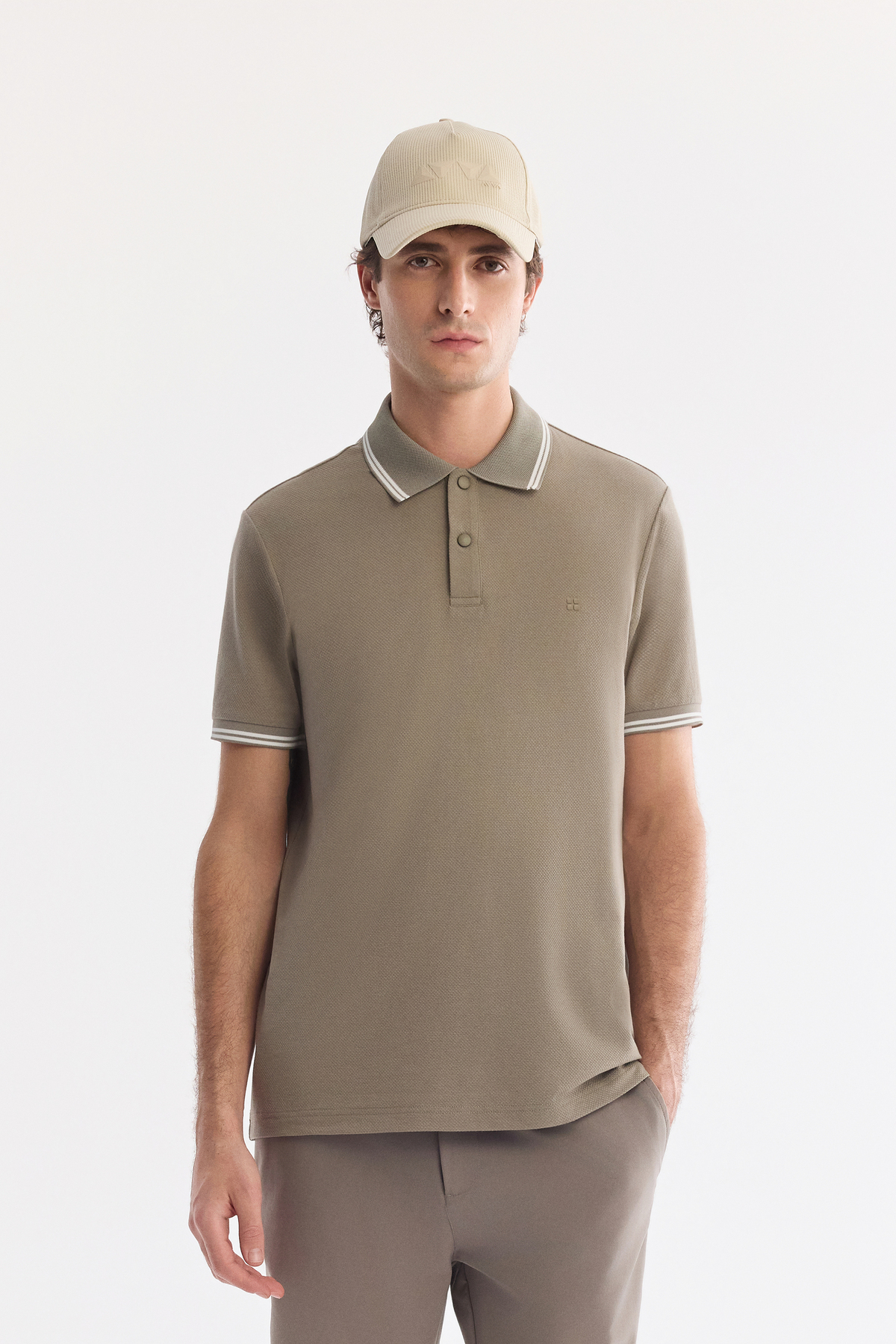 Yeşil Kırılmaz Polo Yaka Magnet Düğme Teknik Kumaş  T-Shirt