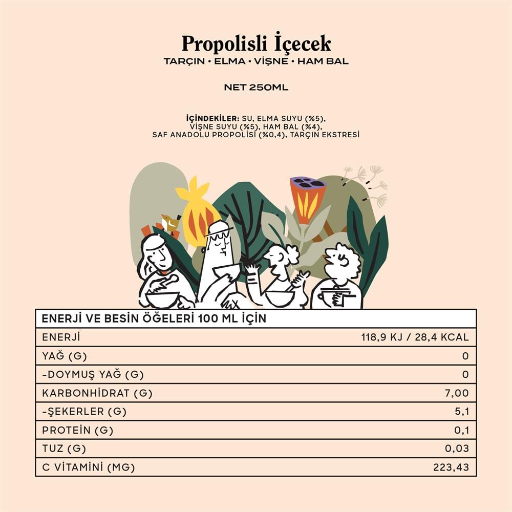 9'lu Propolisli İçecek Tarçın Elma Vişne