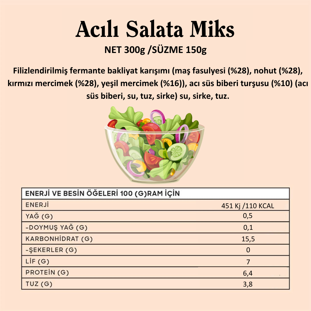 Fermante Acılı Salata Miks 300 G