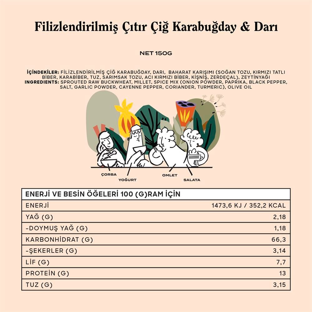 Filizlendirilmiş Çiğ Karabuğday & Darı