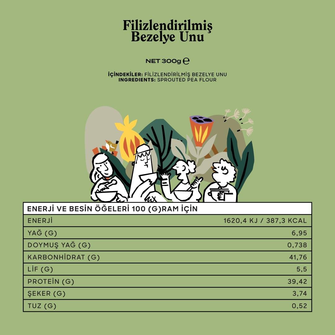 Glütensiz Filizlendirilmiş Bezelye Unu 300 G