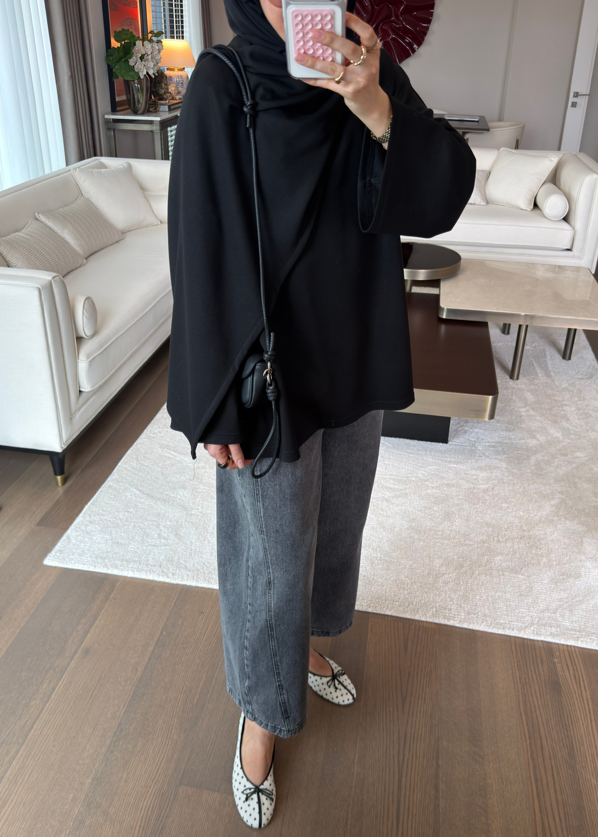 %100 Pamuk Barrel Jean Siyah
