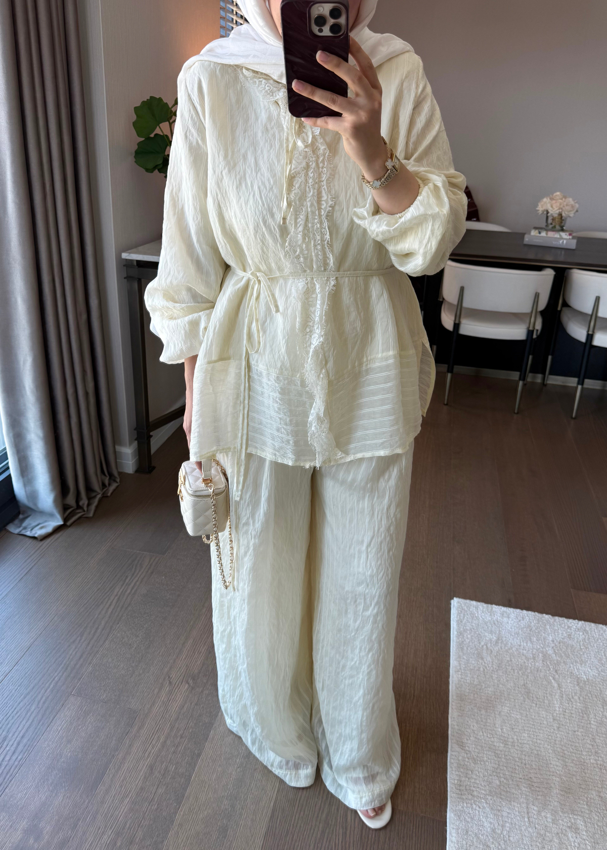 Anna Çizgili İkili Takım Sarı