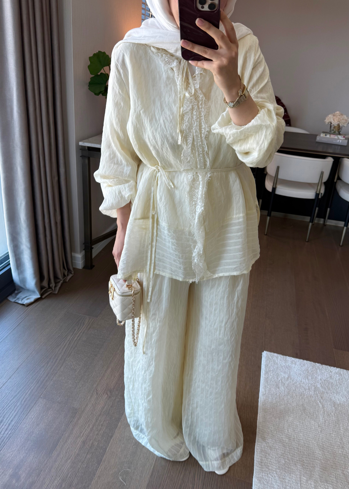 Anna Çizgili İkili Takım Sarı