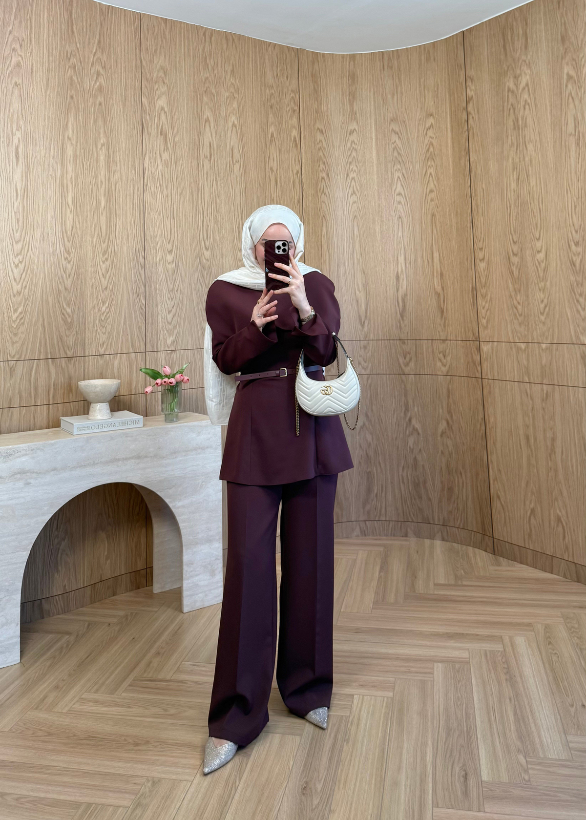 Aura Pelerinli Takım Mürdüm
