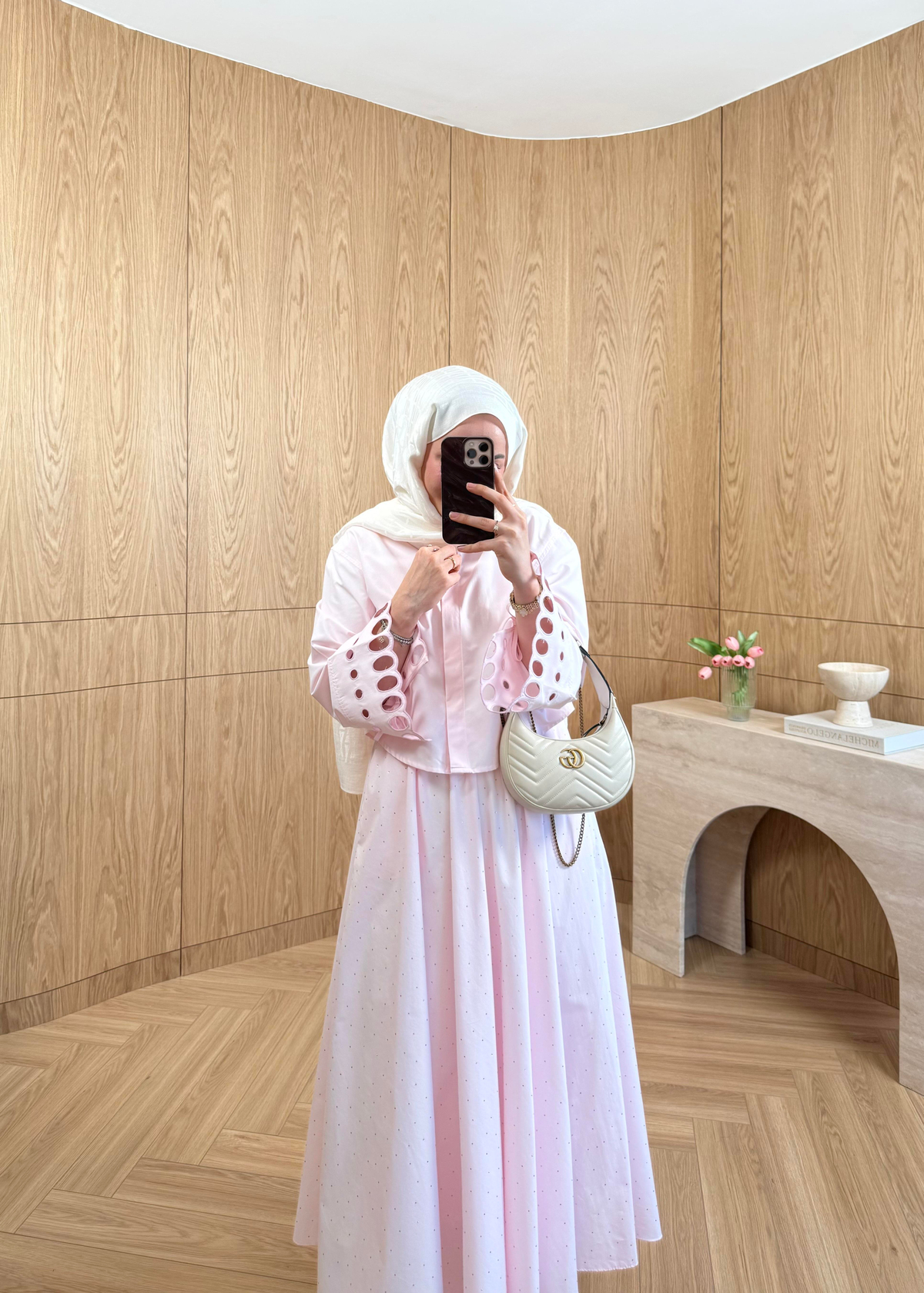 Moon Nakışlı Tasarım Gömlek Pembe
