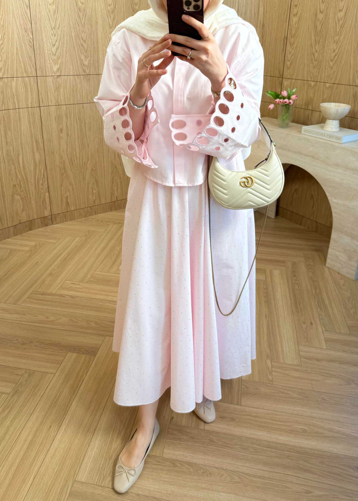 Moon Nakışlı Tasarım Gömlek Pembe