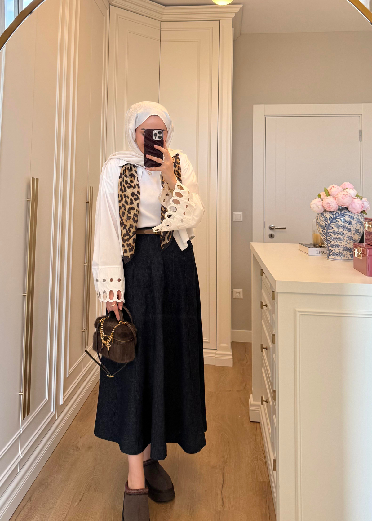 Dilimli Denim Etek