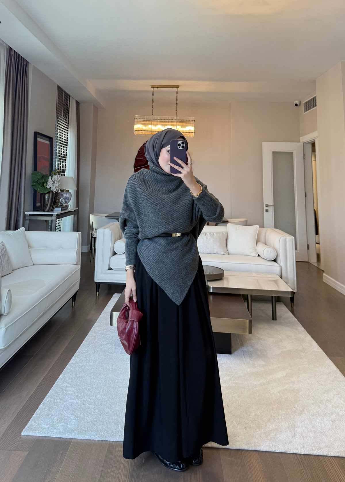 Dökümlü Tencel Pantolon Siyah