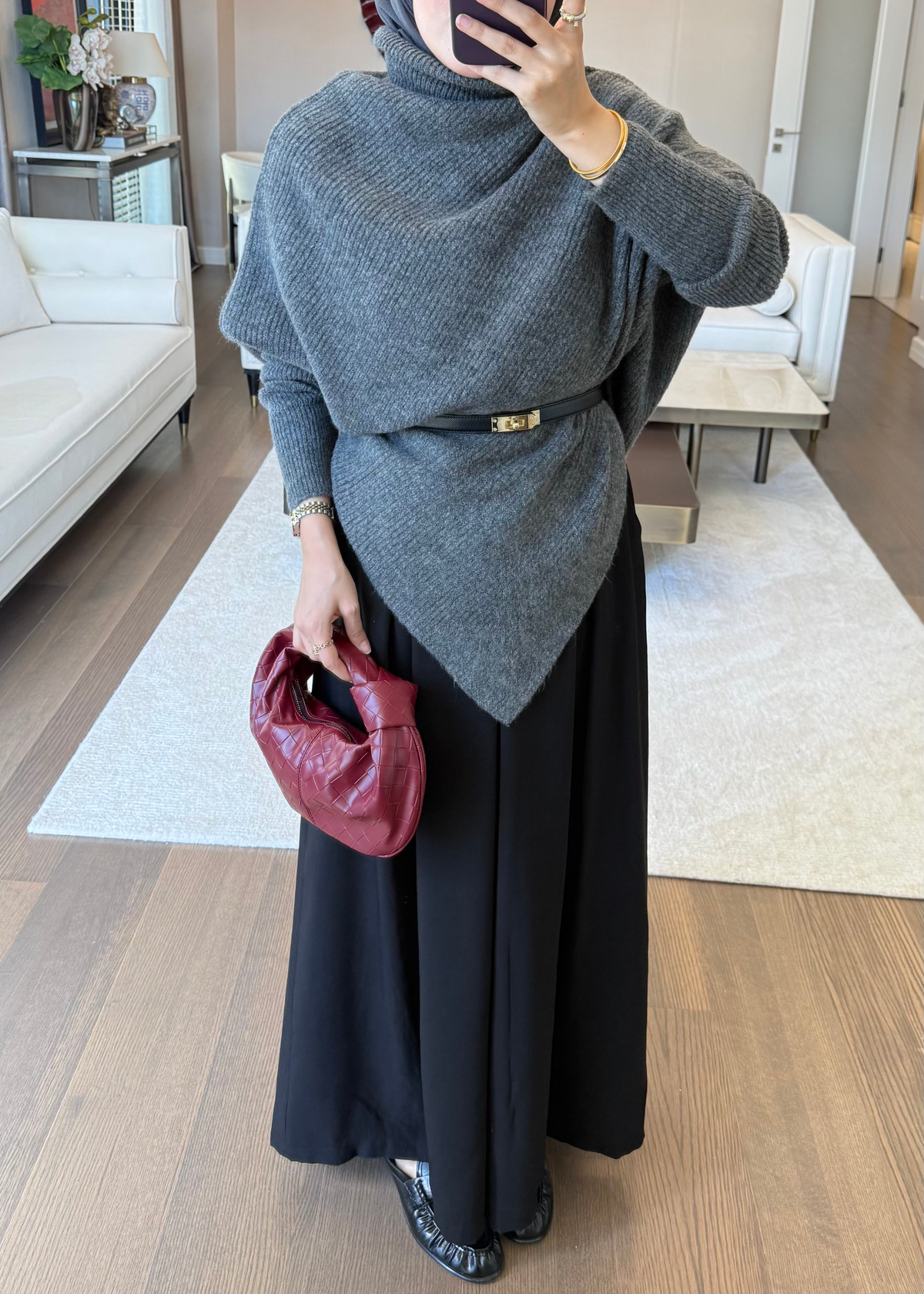 Dökümlü Tencel Pantolon Siyah