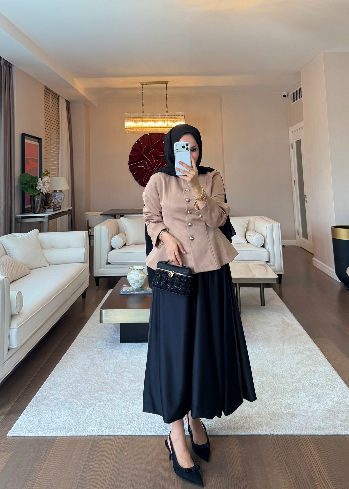 Düğmeli Peplum Form Ceket Camel