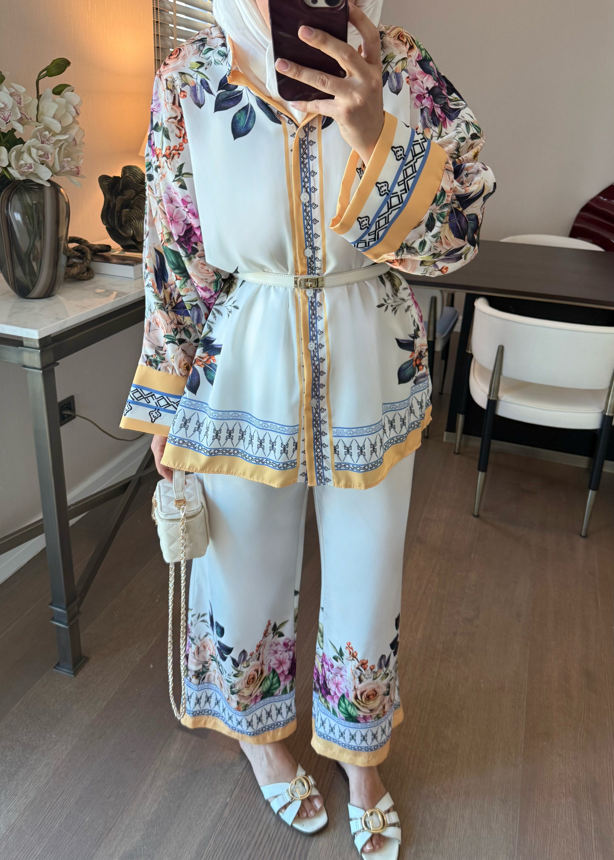 Elanor Desenli Takım Sarı