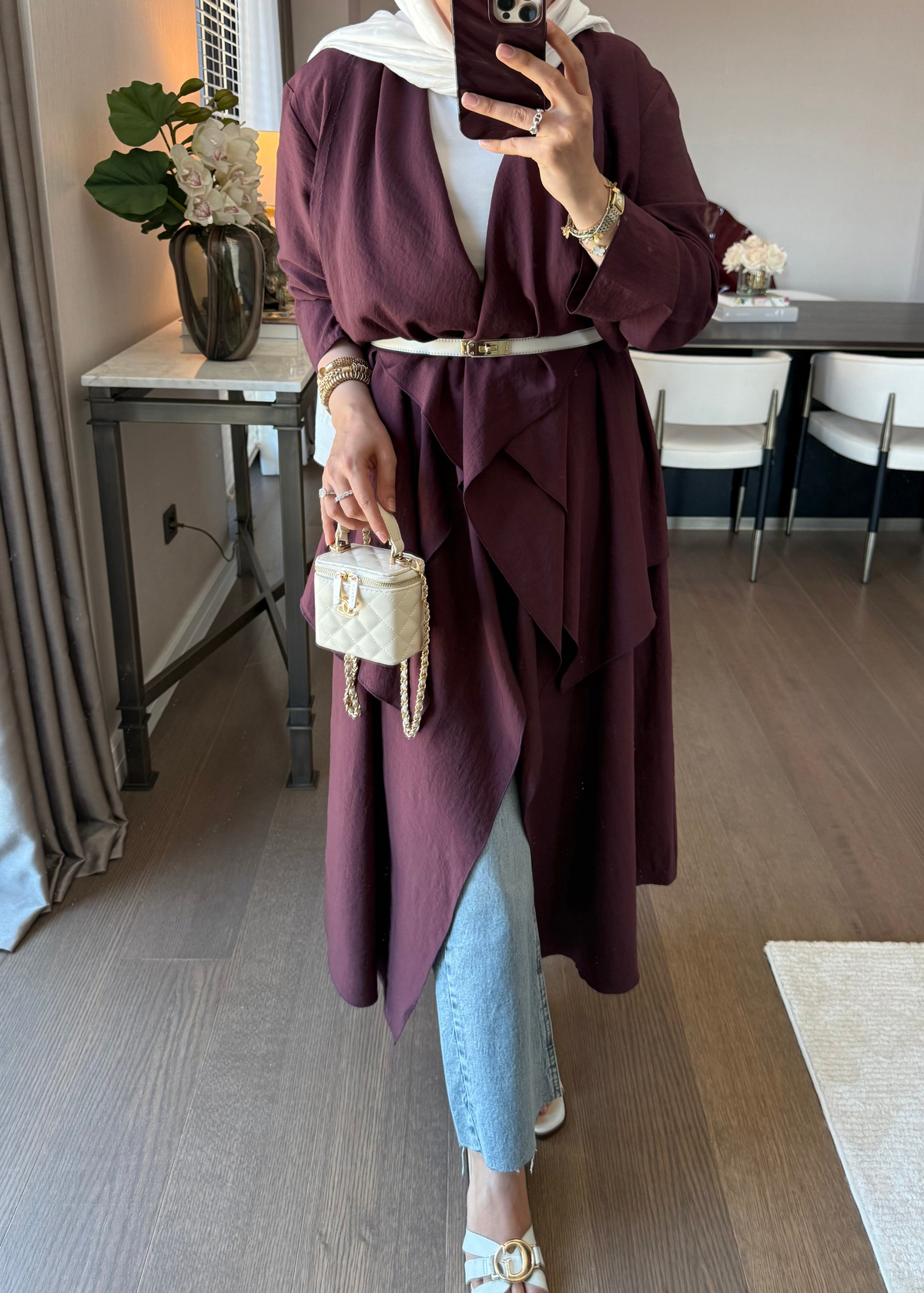 Modal Keten Kap Burgundy 