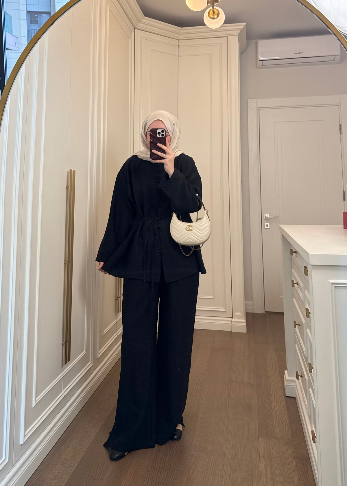 Galia Nakış Düğmeli Takım Siyah