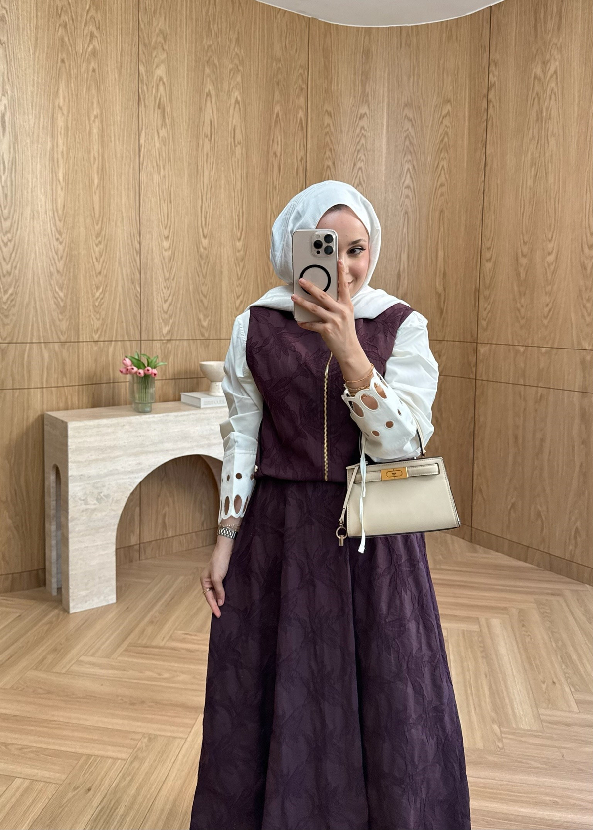 Jakarlı Etekli Takım Burgundy