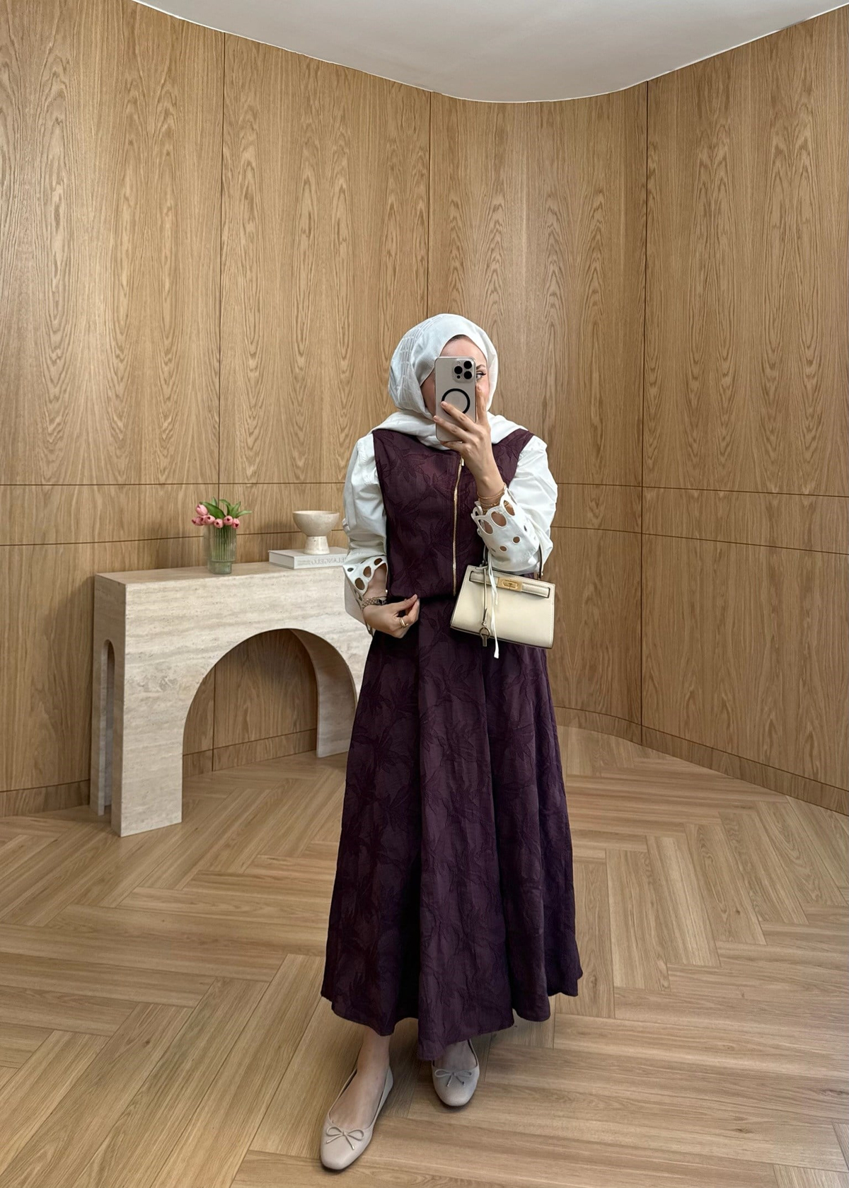 Jakarlı Etekli Takım Burgundy