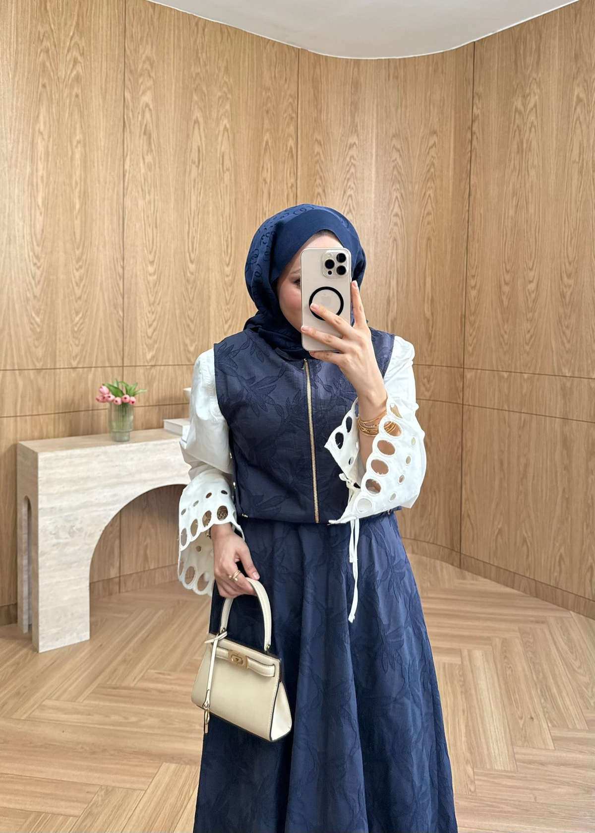 Jakarlı Etekli Takım Lacivert