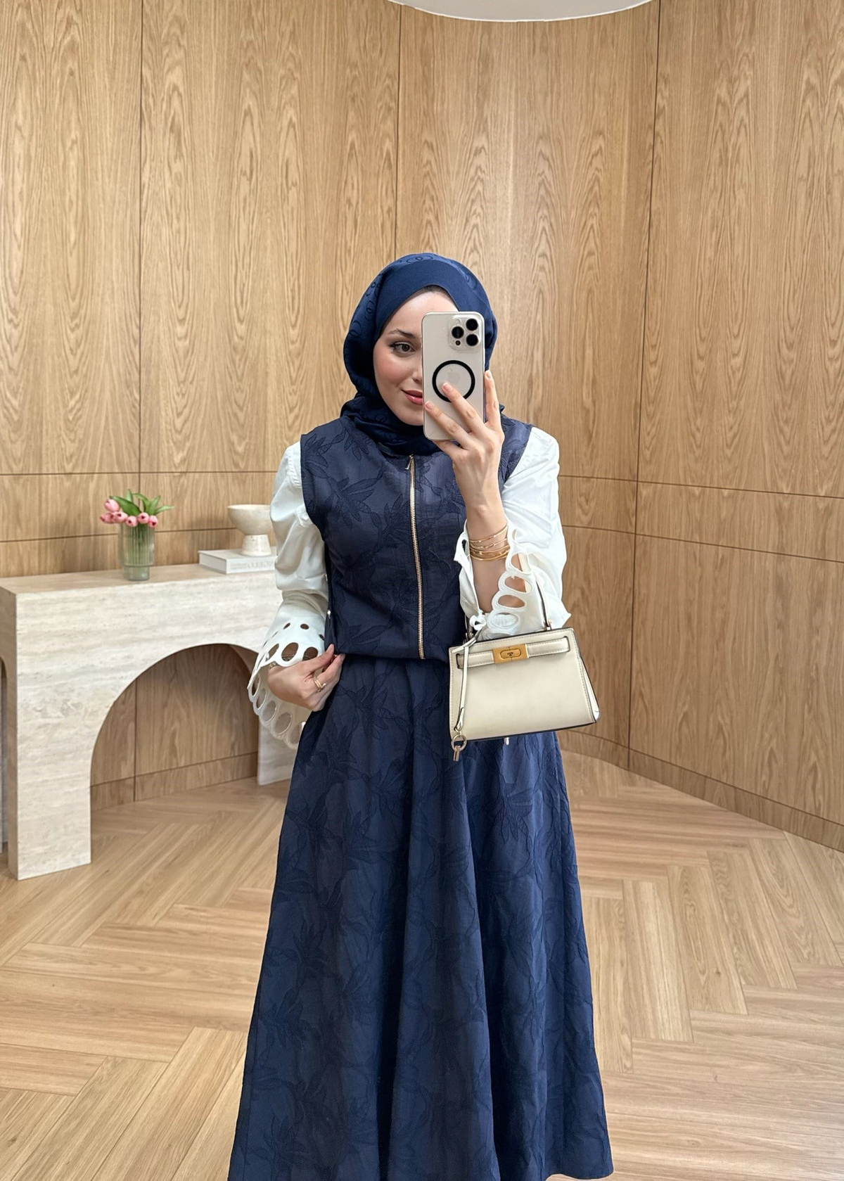 Jakarlı Etekli Takım Lacivert