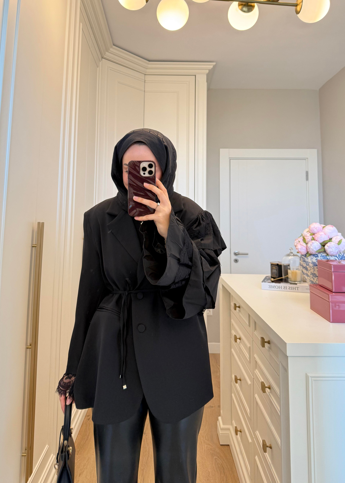 Kolu Dantelli Blazer Ceket Siyah