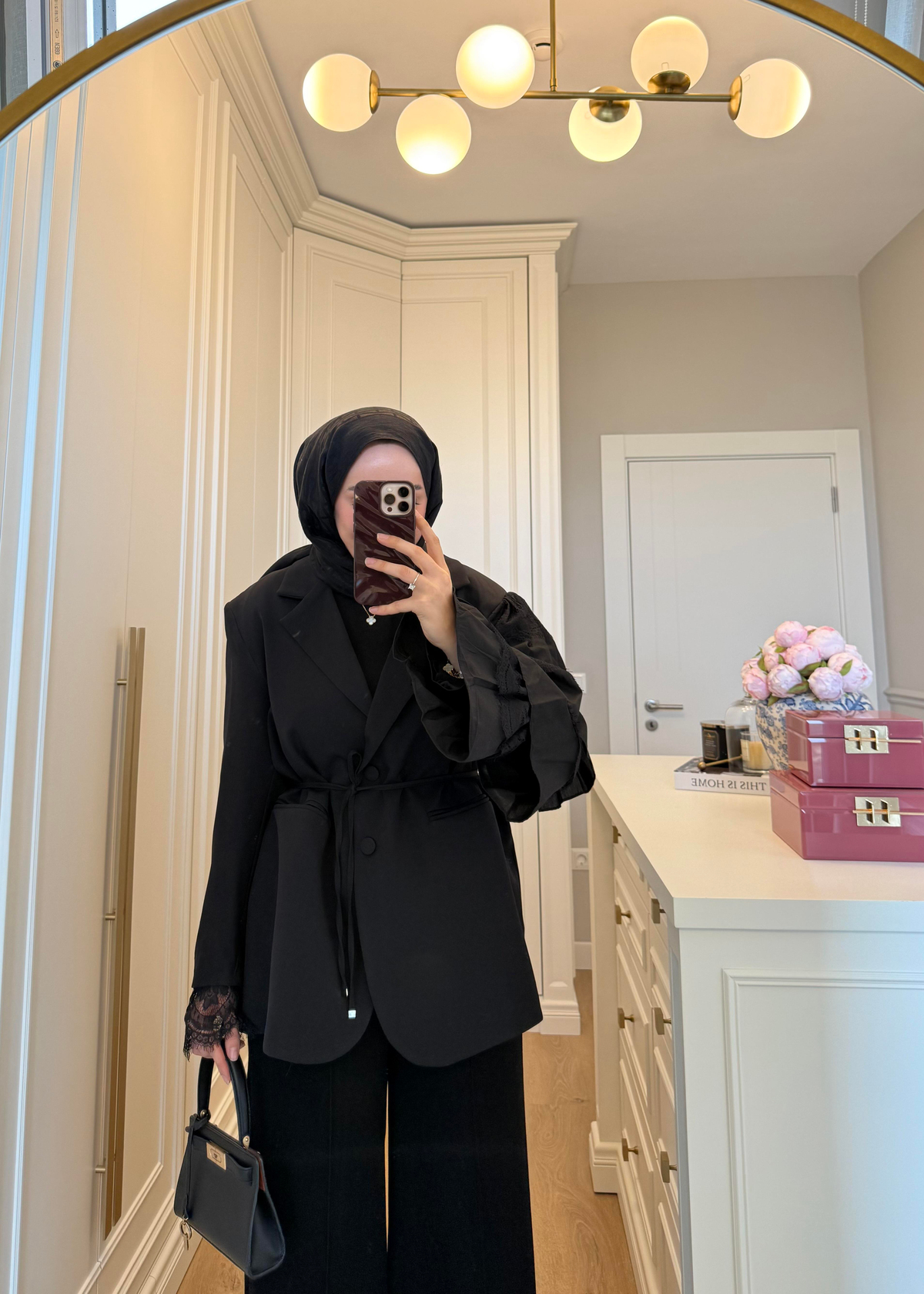 Kolu Dantelli Blazer Ceket Siyah