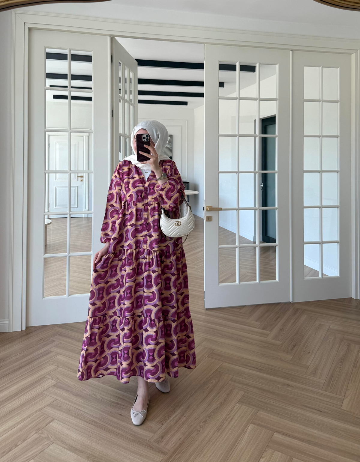 Luma Desen Mango Elbise Bordo