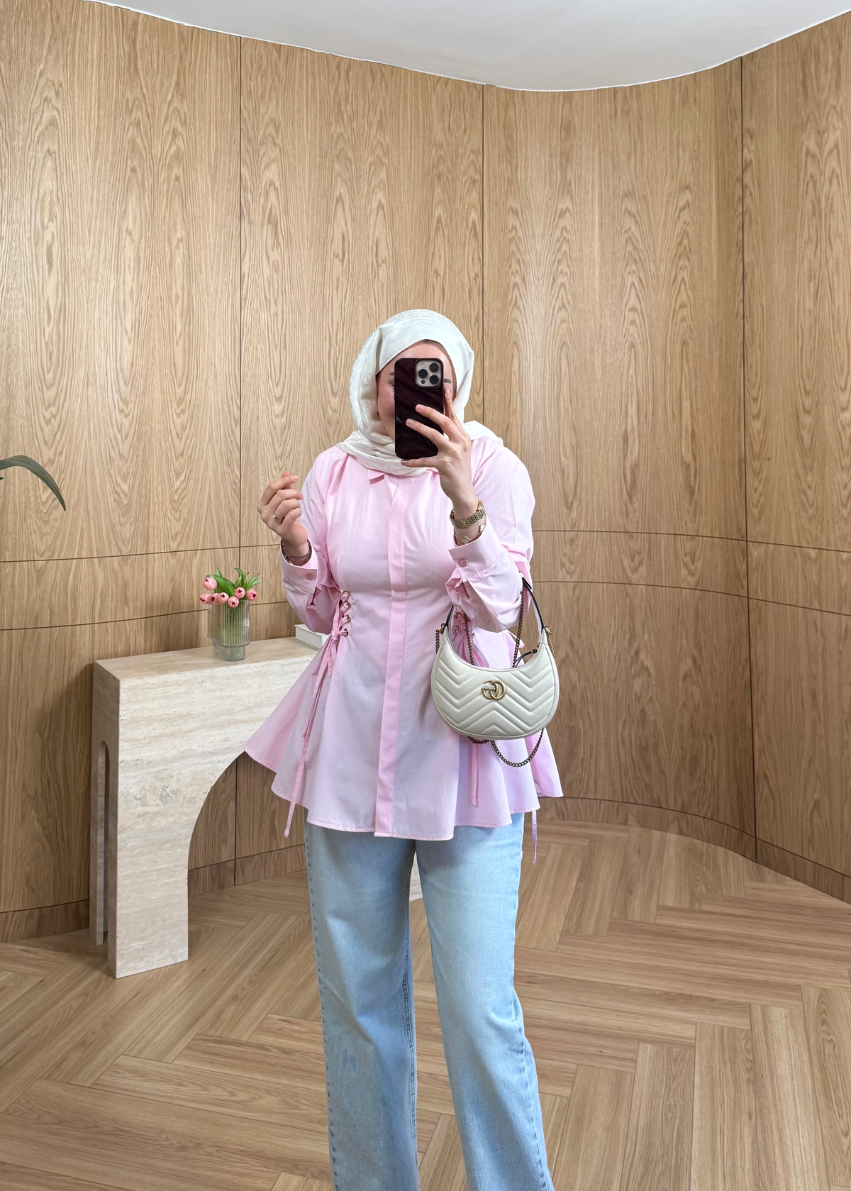 Mia Bağlama Detaylı Gömlek Pembe