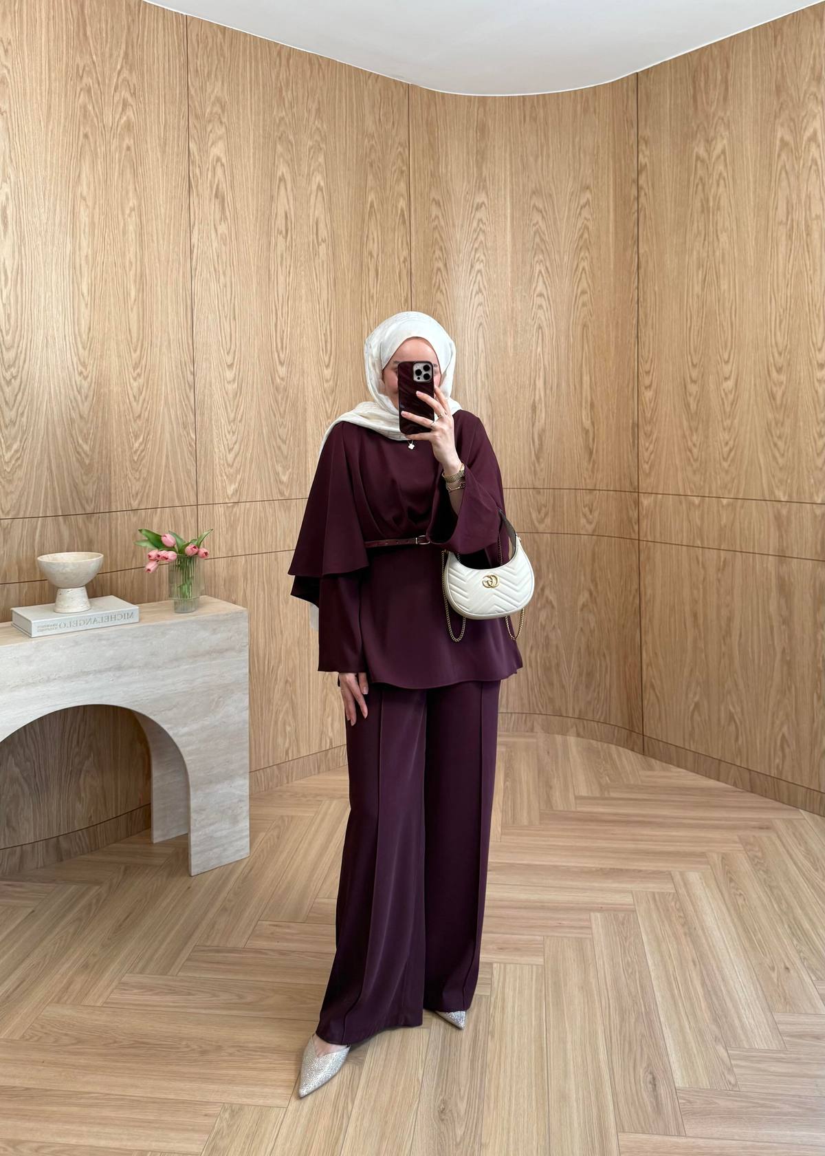 Mia Premium Krep Takım Bordo