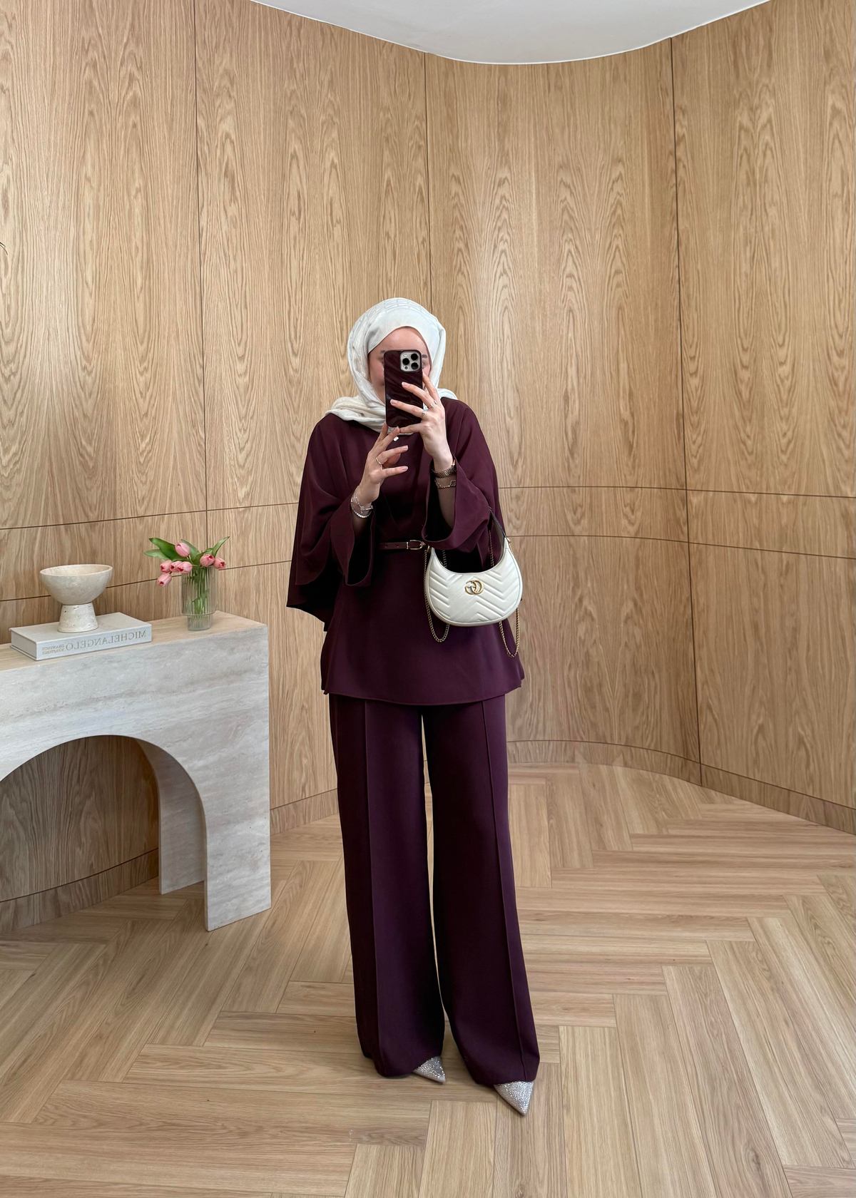 Mia Premium Krep Takım Bordo