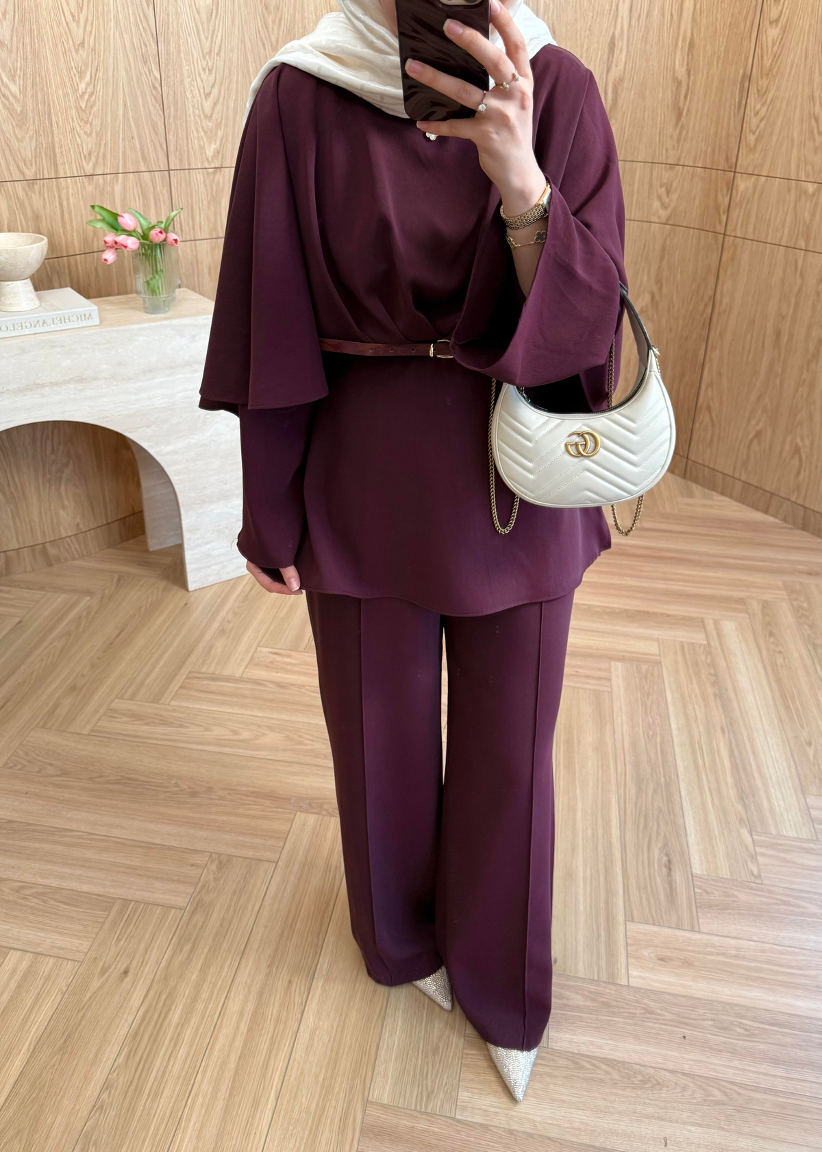 Mia Premium Krep Takım Bordo