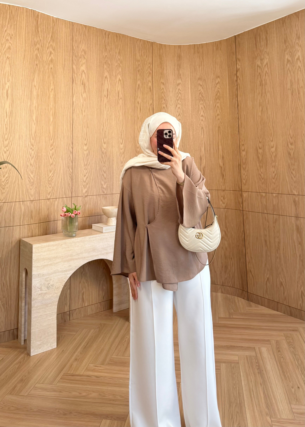 Miya Düğme Detaylı Gömlek Camel
