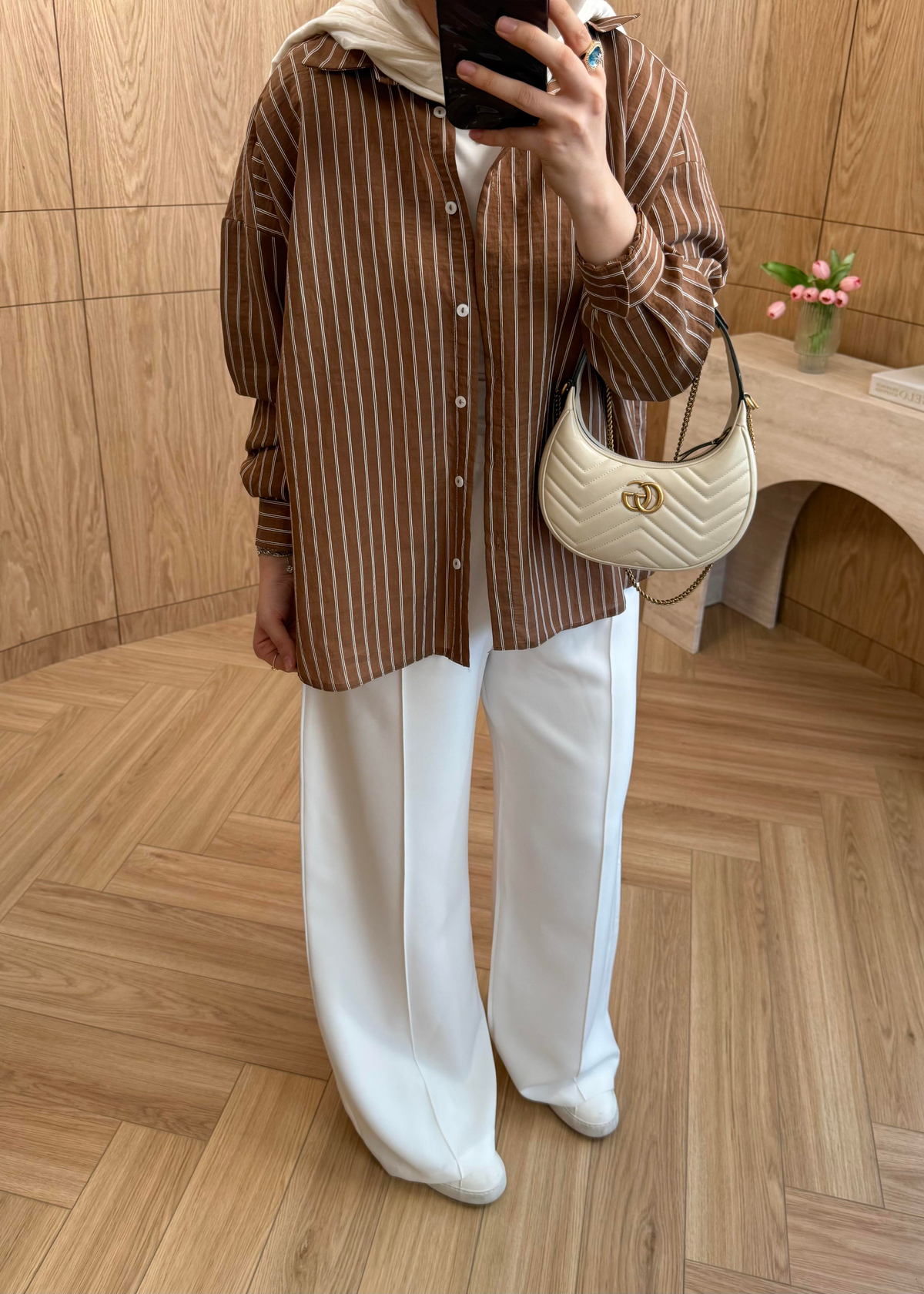 Nora Modal Oversize Gömlek Camel 