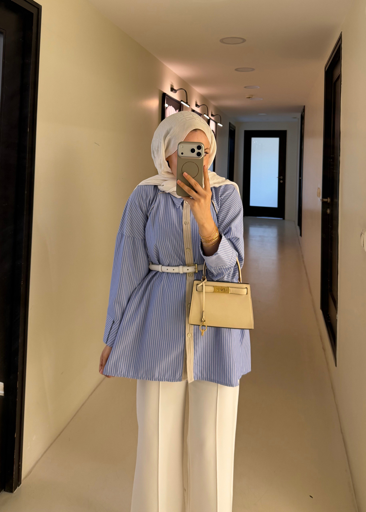 Oversize Çizgili Gömlek