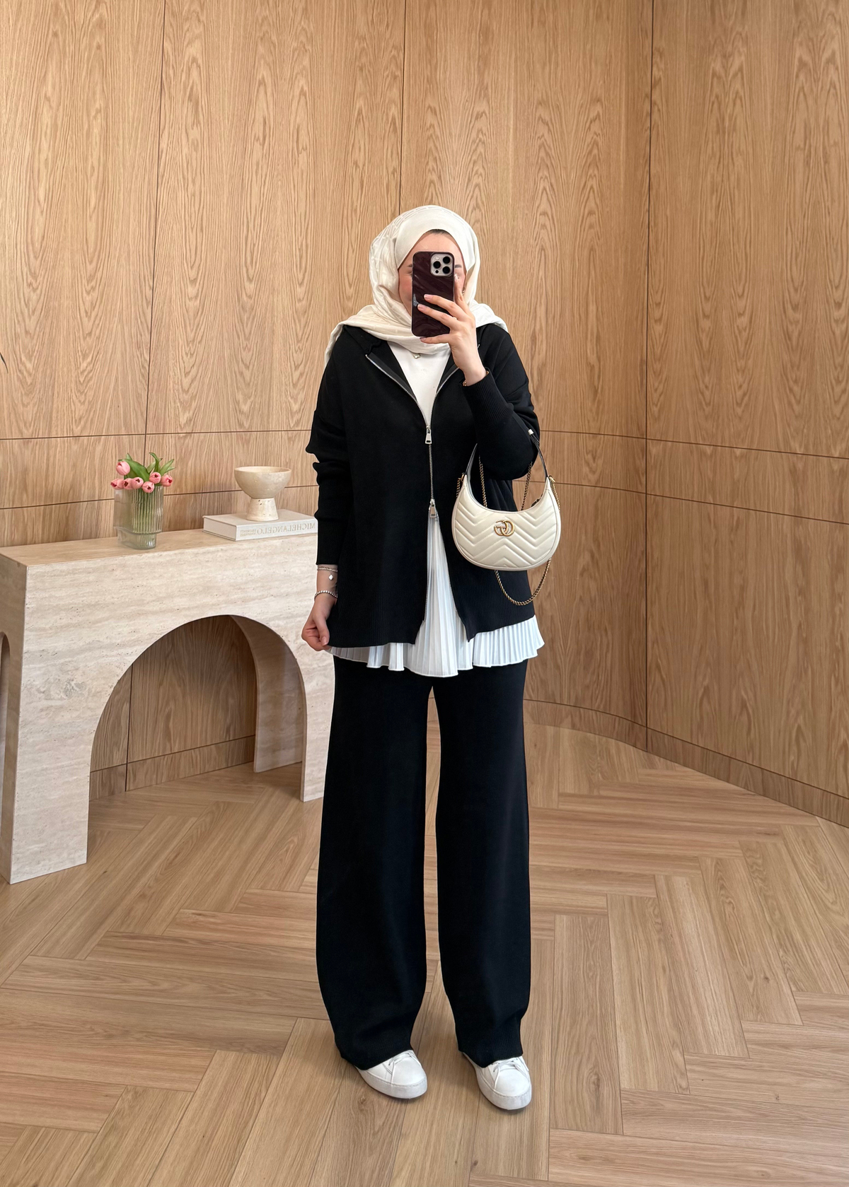 Premium Fermuarlı Triko Takım Siyah