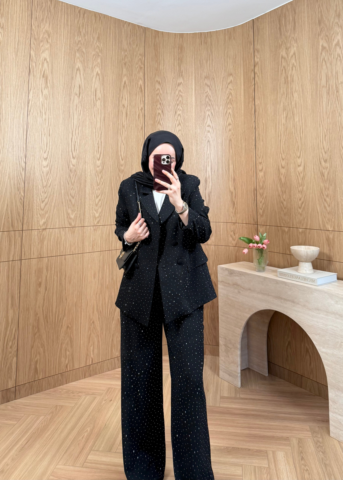 Premium Taş Detaylı Blazer Ceketli Takım 