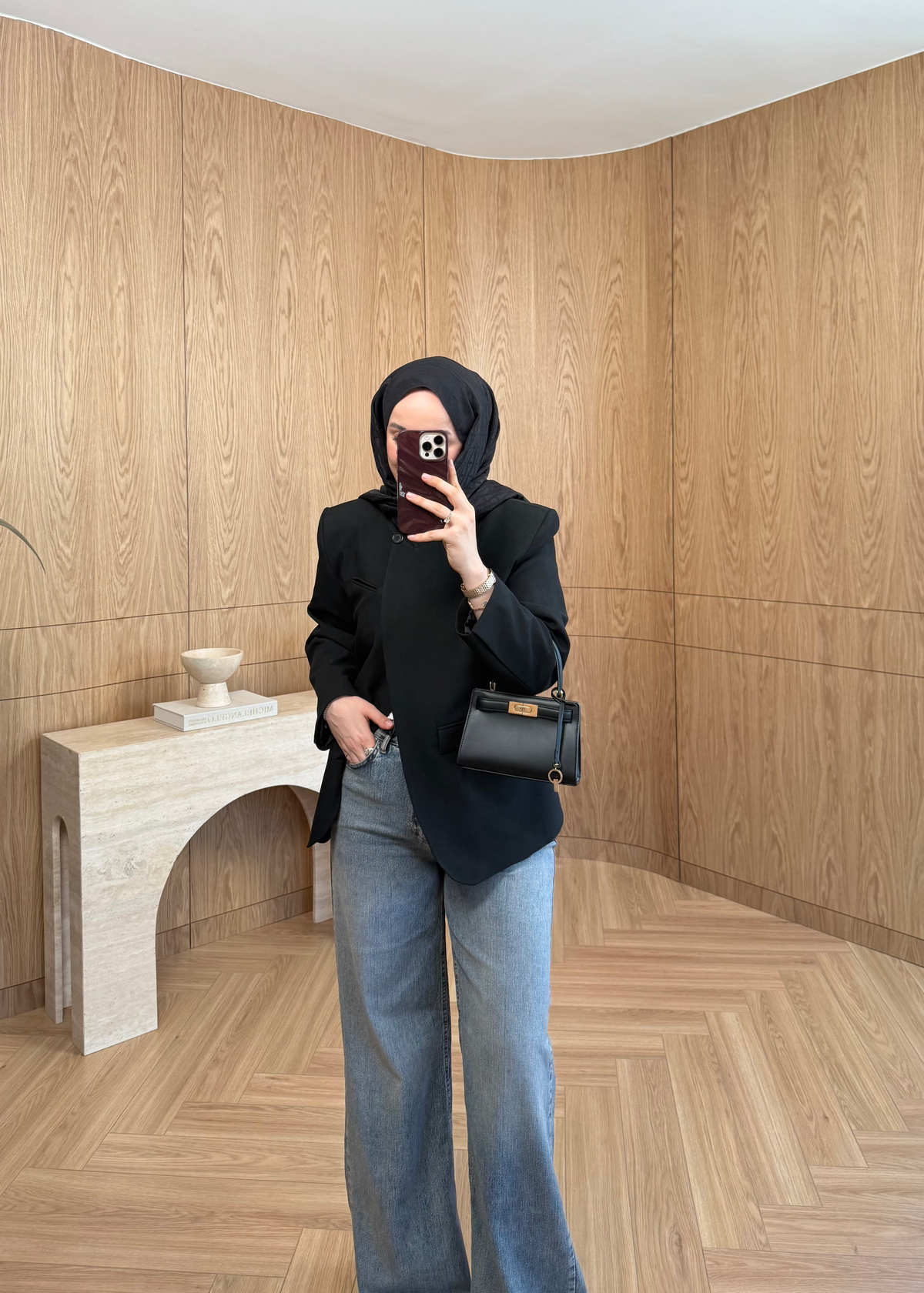 Premium Tek Düğmeli Blazer Siyah