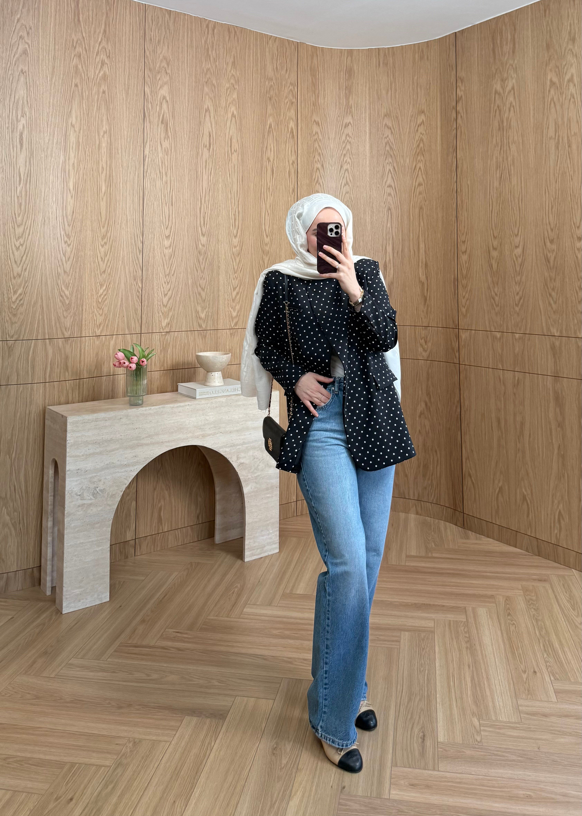 ZR Model Tek Düğmeli Puantiyeli Blazer